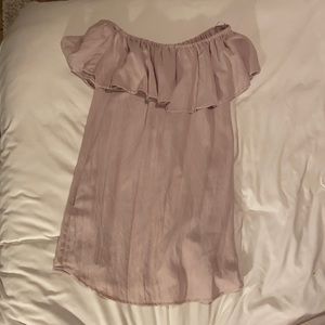 off the shoulder linen dress